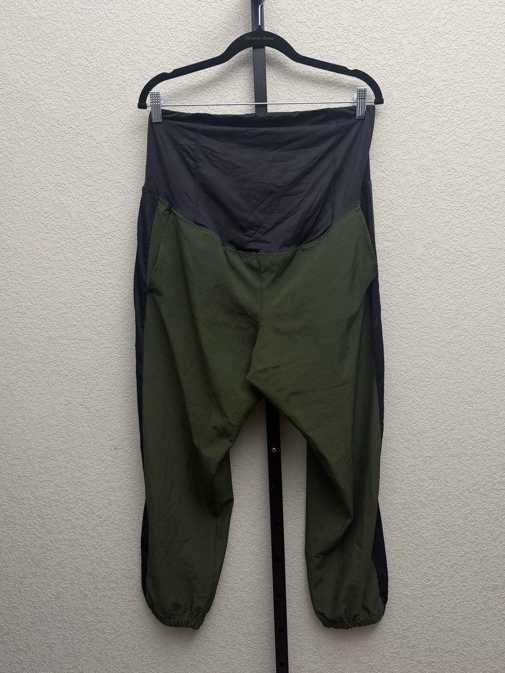 Isabel Maternity by Ingrid & Isabel Olive Green and Black Two-Tone Joggers